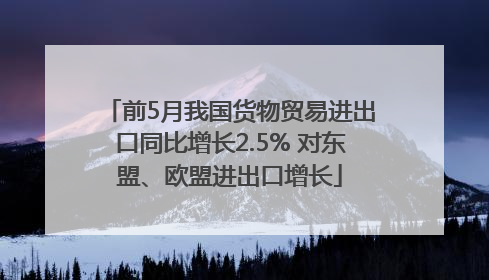 前5月我国货物贸易进出口同比增长2.5% 对东盟、欧盟进出口增长