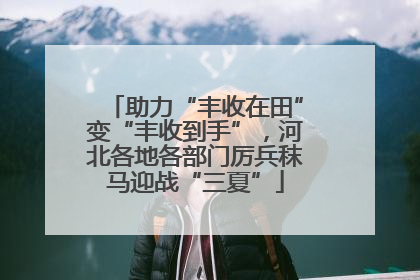 助力“丰收在田”变“丰收到手”，河北各地各部门厉兵秣马迎战“三夏”