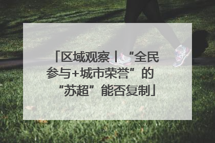 区域观察丨“全民参与+城市荣誉”的“苏超”能否复制