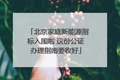北京家庭新能源指标入围啦 这份公证办理指南要收好