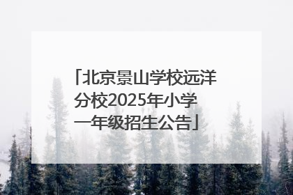 北京景山学校远洋分校2025年小学一年级招生公告