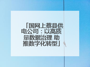 国网上蔡县供电公司：以高质量数据治理 助推数字化转型
