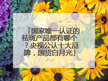国家唯一认证的祛斑产品都有哪个？央视公认十大品牌，国货白月光