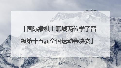 国际象棋！聊城两位学子晋级第十五届全国运动会决赛