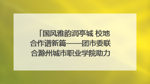 国风雅韵润亭城 校地合作谱新篇——团市委联合滁州城市职业学院助力传统文化“破圈”绽放