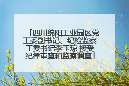 四川绵阳工业园区党工委副书记、纪检监察工委书记李玉琼 接受纪律审查和监察调查