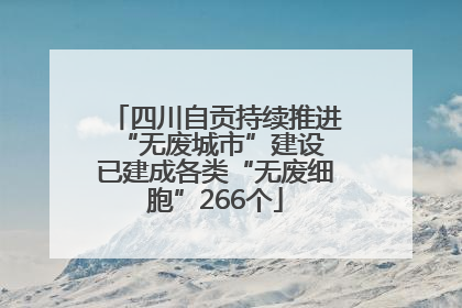 四川自贡持续推进“无废城市”建设 已建成各类“无废细胞”266个