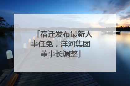 宿迁发布最新人事任免，洋河集团董事长调整