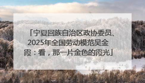 宁夏回族自治区政协委员、2025年全国劳动模范吴金霞：看，那一片金色的霞光
