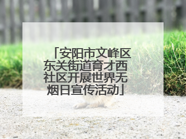 安阳市文峰区东关街道育才西社区开展世界无烟日宣传活动