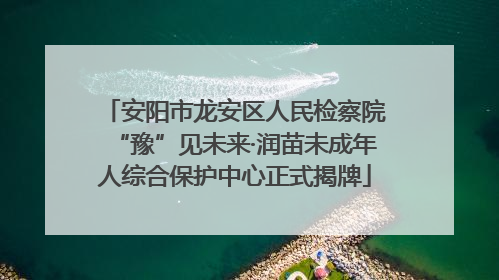 安阳市龙安区人民检察院“豫”见未来·润苗未成年人综合保护中心正式揭牌