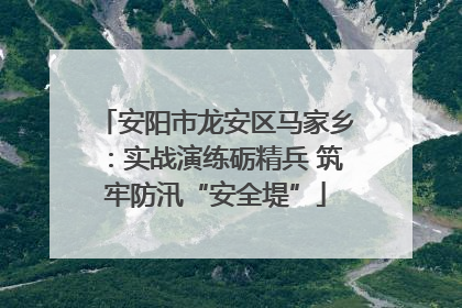 安阳市龙安区马家乡：实战演练砺精兵 筑牢防汛“安全堤”
