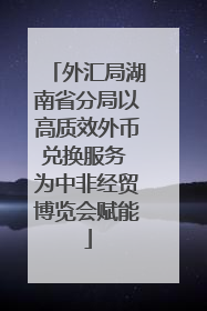 外汇局湖南省分局以高质效外币兑换服务 为中非经贸博览会赋能