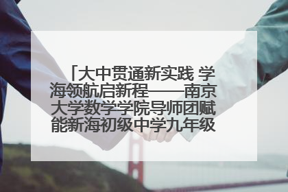 大中贯通新实践 学海领航启新程——南京大学数学学院导师团赋能新海初级中学九年级学子生涯规划