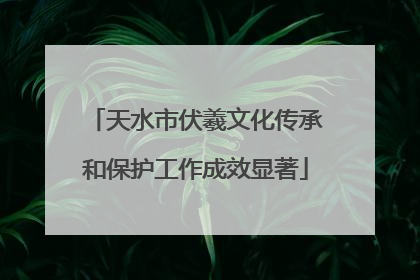 天水市伏羲文化传承和保护工作成效显著