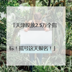 天津投放2.5万个指标！摇号这天报名！