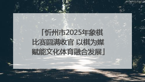 忻州市2025年象棋比赛圆满收官 以棋为媒赋能文化体育融合发展