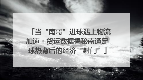 当“南哥”进球遇上物流加速：货运数据揭秘南通足球热背后的经济“射门”