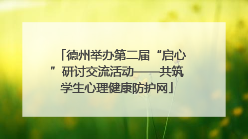 德州举办第二届“启心”研讨交流活动——共筑学生心理健康防护网
