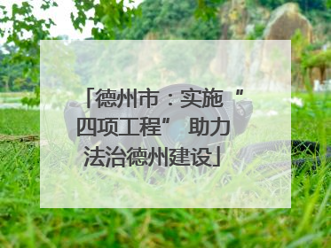 德州市：实施“四项工程” 助力法治德州建设