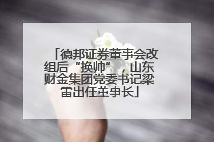 德邦证券董事会改组后“换帅”，山东财金集团党委书记梁雷出任董事长