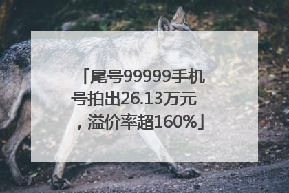 尾号99999手机号拍出26.13万元，溢价率超160%