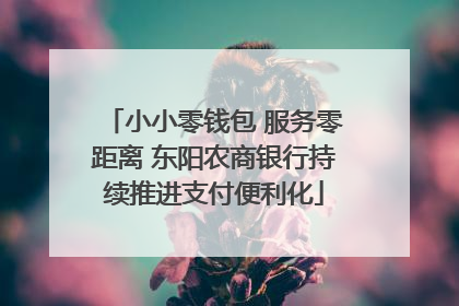 小小零钱包 服务零距离 东阳农商银行持续推进支付便利化