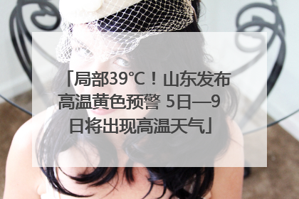 局部39℃！山东发布高温黄色预警 5日—9日将出现高温天气