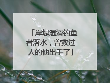 岸堤湿滑钓鱼者落水，曾救过人的他出手了