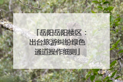 岳阳岳阳楼区：出台旅游纠纷绿色通道操作细则