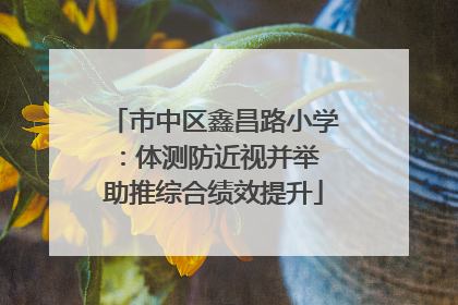 市中区鑫昌路小学：体测防近视并举 助推综合绩效提升
