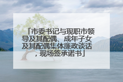 市委书记与现职市领导及其配偶、成年子女及其配偶集体廉政谈话，现场签承诺书
