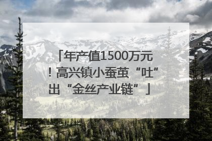 年产值1500万元！高兴镇小蚕茧“吐”出“金丝产业链”