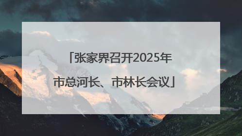 张家界召开2025年市总河长、市林长会议