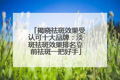 揭晓祛斑效果受认可十大品牌：淡斑祛斑效果排名靠前祛斑一把好手