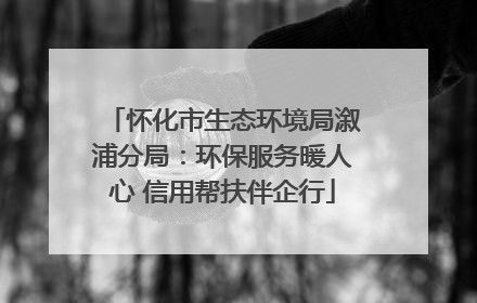 怀化市生态环境局溆浦分局：环保服务暖人心 信用帮扶伴企行