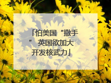 怕美国“撒手” 英国欲加大开发核武力