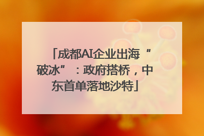 成都AI企业出海“破冰”：政府搭桥，中东首单落地沙特
