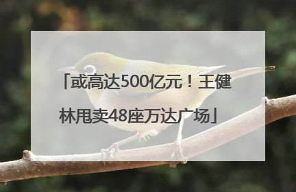 或高达500亿元！王健林甩卖48座万达广场