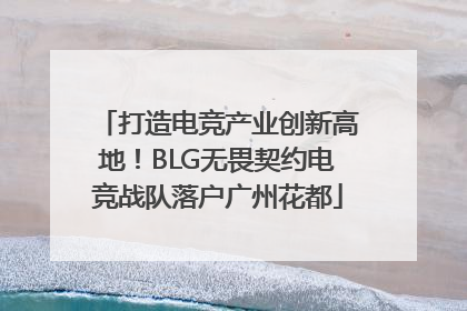 打造电竞产业创新高地！BLG无畏契约电竞战队落户广州花都