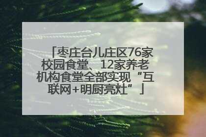 枣庄台儿庄区76家校园食堂、12家养老机构食堂全部实现“互联网+明厨亮灶”