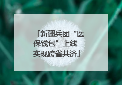 新疆兵团“医保钱包”上线 实现跨省共济