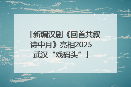 新编汉剧《回首共叙诗中月》亮相2025武汉“戏码头”