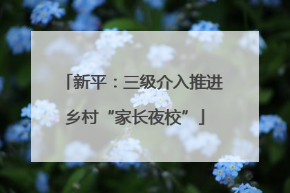 新平：三级介入推进乡村“家长夜校”