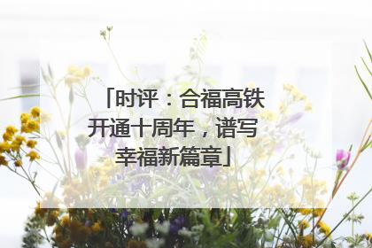 时评：合福高铁开通十周年，谱写幸福新篇章