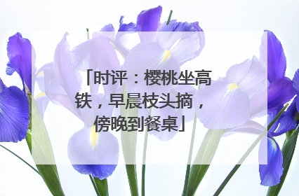 时评：樱桃坐高铁，早晨枝头摘，傍晚到餐桌