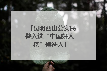 昆明西山公安民警入选“中国好人榜”候选人