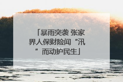 暴雨突袭 张家界人保财险闻“汛”而动护民生