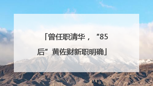 曾任职清华，“85后”黄佐财新职明确