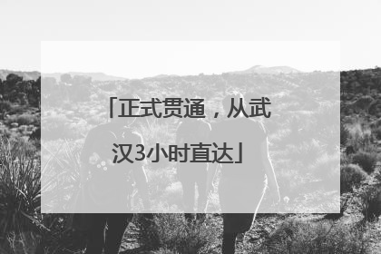 正式贯通，从武汉3小时直达
